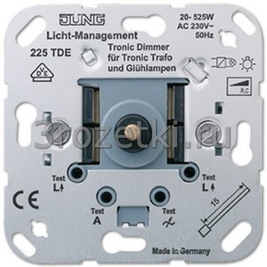 3rozetki.ru - Jung - [225TDE] Механизм светорегулятора поворотно-нажимной 20-525Вт "Диммер" .