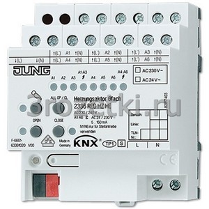 3rozetki.ru - Jung - [2336REGHZHE] KNX актуатор отопления, 6 групп.