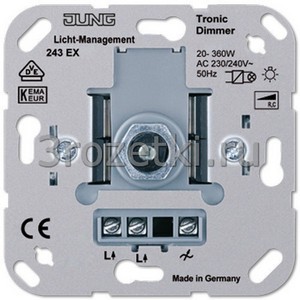 3rozetki.ru - Jung - [243EX] Механизм светорегулятора поворотно-нажимной 20-360Вт "Диммер" .