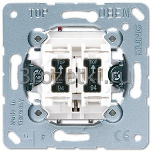 3rozetki.ru - Jung - [535U5] 2-х клавишный механизм кнопок без фиксации 10 A / 250 В ~, 2 НО контакта с 2-мя лампами тлеющего раз.