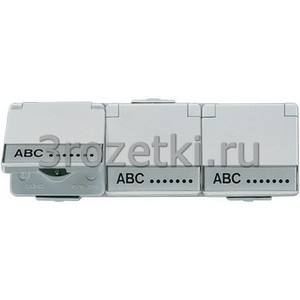 3rozetki.ru - Jung - [623NAW] SCHUKO®-розетка 3-ная 16 A / 250 В ~, для горизонтального монтажа, с полем для надписи 17 x 72 мм.