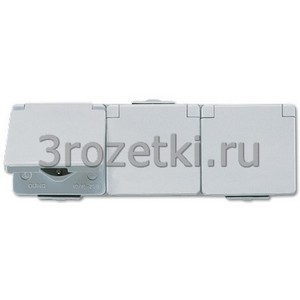 3rozetki.ru - Jung - [623W] SCHUKO®-розетка 3-ная 16 A / 250 В ~, для горизонтального монтажа, корпус 210 x 68 x 47 мм.