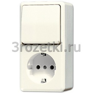 3rozetki.ru - Jung - [676A] SCHUKO®-розетка 16 A / 250 B ~ с универсальным выключателем 10 AX / 250 B ~, слоновая кость.