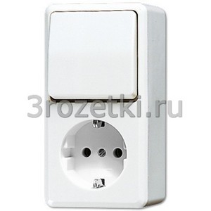 3rozetki.ru - Jung - [676AWW] SCHUKO®-розетка 16 A / 250 B ~ с универсальным выключателем 10 AX / 250 B ~, белый.