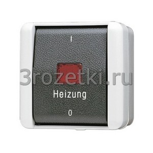 3rozetki.ru - Jung - [802HW] Выключатель одноклавишный, «Heizung» 10 AX / 250 В ~, Клавиша с символами I 0, 2-пол..