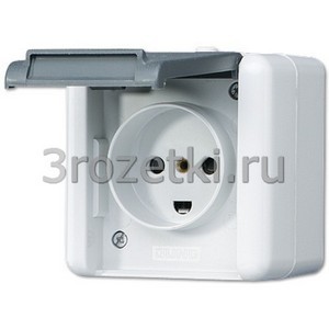 3rozetki.ru - Jung - [820DKKIW] Штепсельная розетка SCHUKO 16А 250V~ с защитой от детей, для накладного монтажа.