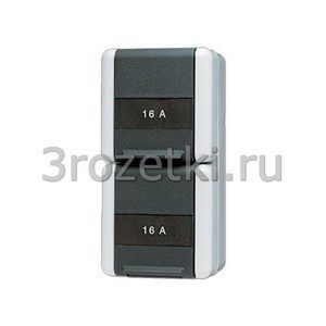 3rozetki.ru - Jung - [822KINAW] SCHUKO®-розетка 2-ная 16 A / 250 B ~, для вертикальной установки, коробка 75 x 151 x 58 мм, с дополн.