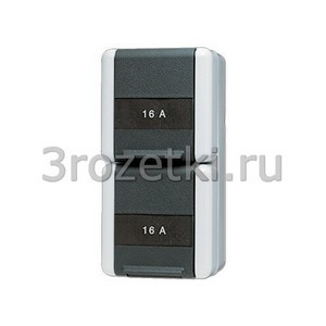 3rozetki.ru - Jung - [822NAW] SCHUKO®-розетка 2-ная 16 A / 250 B ~, для вертикальной установки, коробка 75 x 151 x 58 мм, 2 ввода.