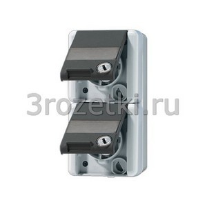 3rozetki.ru - Jung - [822NAWSL] SCHUKO®-розетка 2-ная 16 A / 250 B ~, для вертикальной установки, коробка 75 x 151 x 58 мм, 2 ввода.