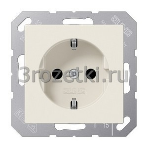 3rozetki.ru - Jung - [A1520] SCHUKO®-розетка 16 A / 250 B ~, Блестящий дуропласт (устойчив к механическим повреждениям), слоновая.