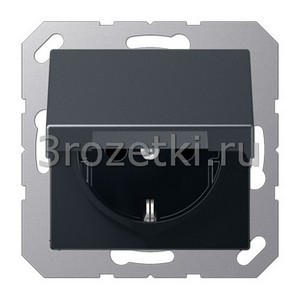 3rozetki.ru - Jung - [A1520BFKLANM] SCHUKO®-розетка 16 A / 250 B ~, Термопласт (ударопрочный) лакиров., матовый антрацит.