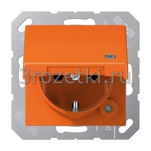 3rozetki.ru - Jung - [A1520BFKLKOO] SCHUKO®-розетка 16 A / 250 B ~, Термопласт (ударопрочный) блестящий, оранжевый.