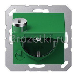 3rozetki.ru - Jung - [A1520BFKLSLGN] SCHUKO®-розетка 16 A / 250 B ~, Термопласт (ударопрочный) блестящий, зелёный.