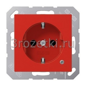 3rozetki.ru - Jung - [A1520BFKORT] SCHUKO®-розетка 16 A / 250 B ~, Термопласт (ударопрочный) блестящий, красный.