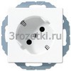 [A520-45KIWW] SCHUKO®-розетка 45°, 16 A / 250 B ~, Блестящий дуропласт (устойчив к механическим повреждениям), бел <Jung>