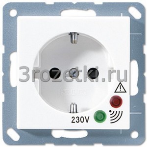 3rozetki.ru - Jung - [A521KIUFWW] SCHUKO®-розетка 16 A / 250 B ~, Блестящий дуропласт (устойчив к механическим повреждениям), белый.