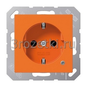 3rozetki.ru - Jung - [ABA1520BFKOO] SCHUKO®-розетка 16 A / 250 B ~, Термопласт (ударопрочный) блестящий – антибактериальный, оранжевый.