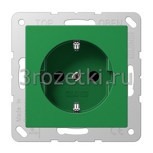 3rozetki.ru - Jung - [ABA520GN]  SCHUKO-розетка 16A 250V~, зеленая.