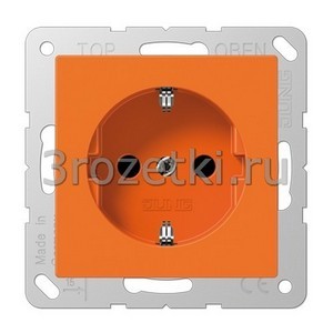 3rozetki.ru - Jung - [ABA520KIO]  SCHUKO-розетка 16A 250V~ с защитой от детей, оранжевая.