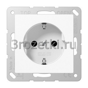 3rozetki.ru - Jung - [ABA520KIWW]  SCHUKO-розетка 16A 250V~ с защитой от детей, белая.