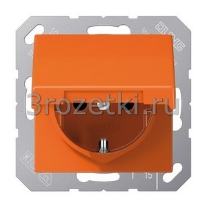 3rozetki.ru - Jung - [ABAS1520BFKLO] SCHUKO®-розетка 16 A / 250 B ~, Термопласт (ударопрочный) блестящий – антибактериальный, оранжевый.