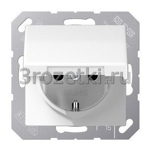 3rozetki.ru - Jung - [ABAS1520KIKLWW] SCHUKO®-розетка 16 A / 250 B ~, Блестящий дуропласт (устойчив к механическим повреждениям) – антибак.