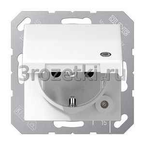 3rozetki.ru - Jung - [ABAS1520KLKOWW] SCHUKO®-розетка 16 A / 250 B ~, Блестящий дуропласт (устойчив к механическим повреждениям) – антибак.