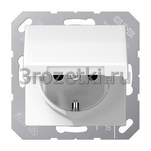 3rozetki.ru - Jung - [ABAS1520KLWW] SCHUKO®-розетка 16 A / 250 B ~, Блестящий дуропласт (устойчив к механическим повреждениям) – антибак.