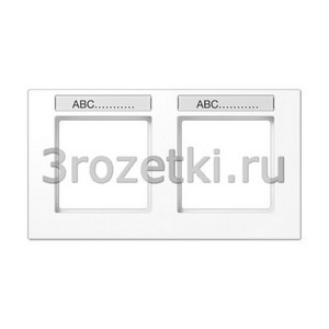 3rozetki.ru - Jung - [AC5820BFNAWW] Рамка с полем для надписи, 9 х 55 мм, Термопласт (ударопрочный) блестящий, 2-ная.