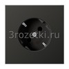 [AL2520-45AN] SCHUKO®-розетка 45°, 16 A / 250 B ~, Металлическое исполнение, антрацит (лакиров. алюминий) <Jung>