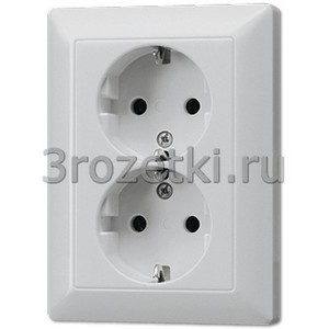 3rozetki.ru - Jung - [AL5022KI-L] SCHUKO®-розетка 2-ная 16 A / 250 B ~, Металлическое исполнение, алюминий (лакиров.).