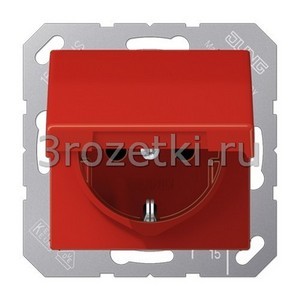 3rozetki.ru - Jung - [AS1520BFKIKLRT] SCHUKO®-розетка 16 A / 250 B ~, Термопласт (ударопрочный) блестящий, красный.