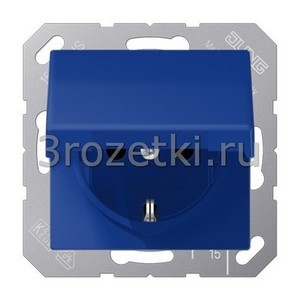 3rozetki.ru - Jung - [AS1520BFKLBL] SCHUKO®-розетка 16 A / 250 B ~, Термопласт (ударопрочный) блестящий, синий.