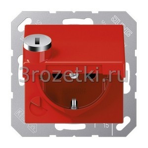 3rozetki.ru - Jung - [AS1520BFKLSLRT] SCHUKO®-розетка 16 A / 250 B ~, Термопласт (ударопрочный) блестящий, красный.