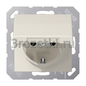 3rozetki.ru - Jung - [AS1520KIKL] SCHUKO®-розетка 16 A / 250 B ~, Блестящий дуропласт (устойчив к механическим повреждениям), слоновая.