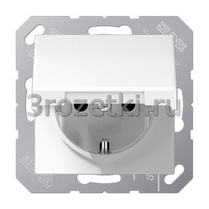 3rozetki.ru - Jung - [AS1521BFKLWW] SCHUKO®-розетка 16 A / 250 B ~, Термопласт (ударопрочный) блестящий, белый.