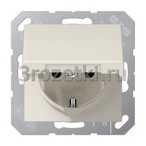 3rozetki.ru - Jung - [AS1521KIKL] SCHUKO®-розетка 16 A / 250 B ~, Блестящий дуропласт (устойчив к механическим повреждениям), слоновая.