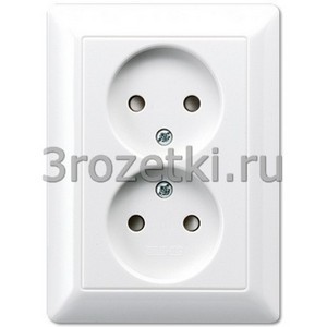 3rozetki.ru - Jung - [AS5010KIUWW] 2-ная розетка без заземления 16 A / 250 B ~, с дополнительной защитой, белый.