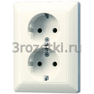 3rozetki.ru - Jung - [AS5020KIU] SCHUKO®-розетка 2-ная 16 A / 250 B ~, Блестящий дуропласт (устойчив к механическим повреждениям), сл.