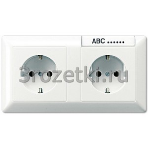 3rozetki.ru - Jung - [AS522NAWW] Штепсельная розетка SCHUKO 16A 250V~ сдвоенная, полная плата, белая, для кабель каналов.