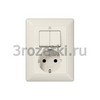 [AS5575EU] SCHUKO®-розетка 16 A / 250 B ~ с двухклавишным выключателем 10 A / 250 B ~, Блестящий дуропласт (уст <Jung>