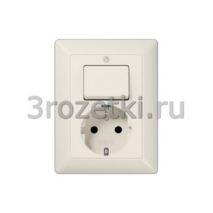 3rozetki.ru - Jung - [AS5576EU]  SCHUKO-розетка 16A 250V~ с универсальным выключателем, слоновая кость.