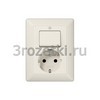 [AS5576EU]  SCHUKO-розетка 16A 250V~ с универсальным выключателем, слоновая кость <Jung>