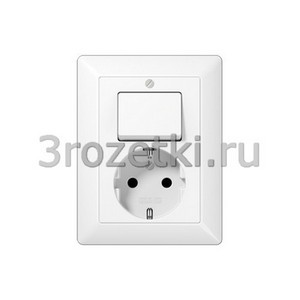 3rozetki.ru - Jung - [AS5576EUWW]  SCHUKO-розетка 16A 250V~ с универсальным выключателем, белая.