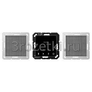 3rozetki.ru - Jung - [BTCA528AL] Bluetooth Connect, stereo set, с чёрным дисплеем, динамик алюминий.