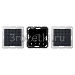 3rozetki.ru - Jung - [BTCA528ANM] Bluetooth Connect, stereo set, с чёрным дисплеем, динамик матовый антрацит.