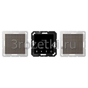 3rozetki.ru - Jung - [BTCA528CH] Bluetooth Connect, stereo set, с чёрным дисплеем, динамик цвет шампанского.