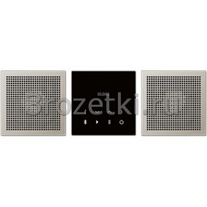 3rozetki.ru - Jung - [BTCES2928] Bluetooth Connect, stereo set, с чёрным дисплеем, динамик нержавеющая сталь.