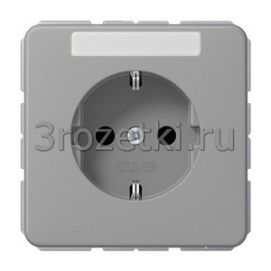 3rozetki.ru - Jung - [CD1520BFKINAGR] SCHUKO®-розетка 16 A / 250 B ~, Термопласт (ударопрочный) блестящий, серый.