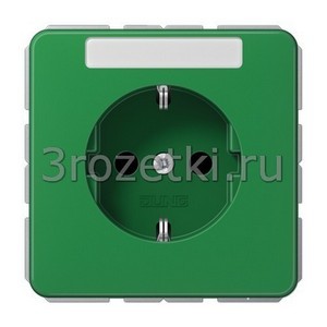 3rozetki.ru - Jung - [CD1520BFNAGN] SCHUKO®-розетка 16 A / 250 B ~, Термопласт (ударопрочный) блестящий, зелёный.